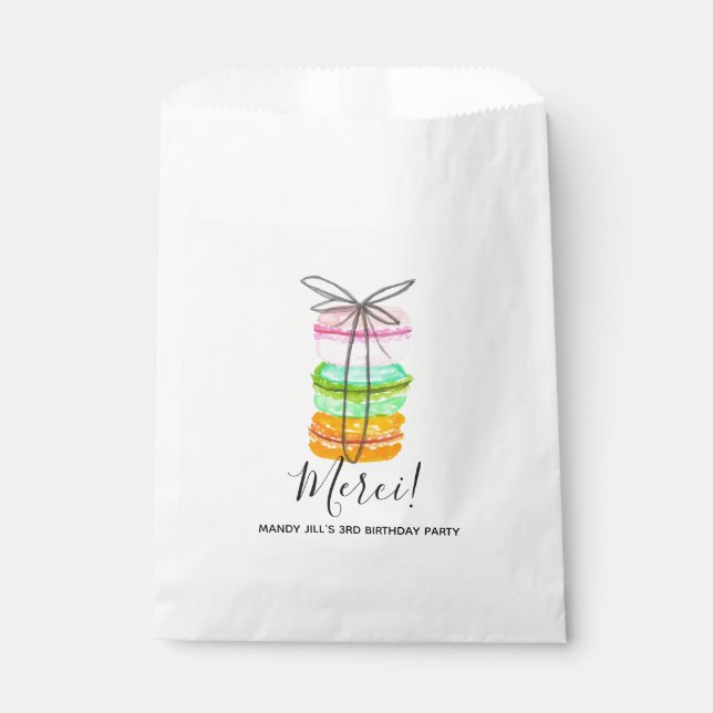 Französischer Macaron Geburtstagsfeier Gunst Tasch Geschenktütchen (Vorderseite)