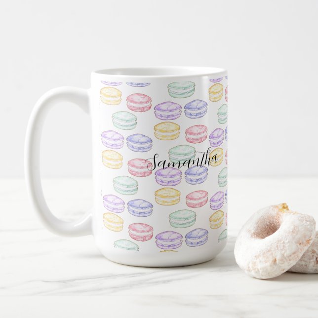 Französischer Macarons Kaffeetasse (Mit Donut)