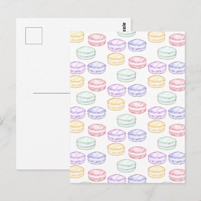 Französischer Macarons Postkarte (Vorne/Hinten)