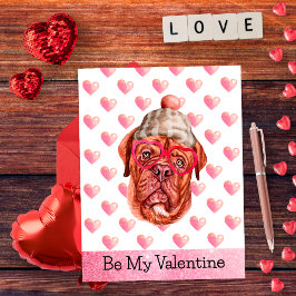 Französischer Mastiff ist mein Valentiner Hund Val Feiertagspostkarte