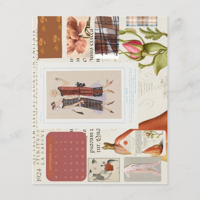 Französischer Modeblattkalender der 1920er Jahre Flyer (Vorne)