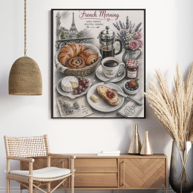 Französischer Morgen in Paris Frühstück Poster (Von Creator hochgeladen)