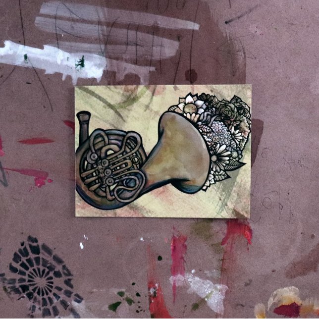 Französischer Musiklehrer der Horn Band Postkarte (Von Creator hochgeladen)