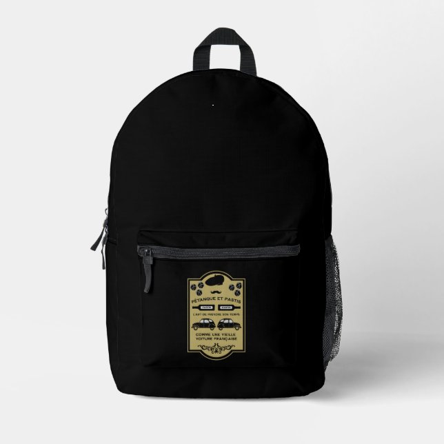 Französischer Pastis Pétanque Bedruckter Rucksack (Vorderseite)