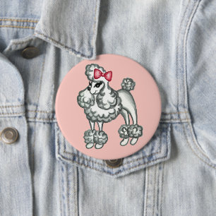 Französischer Pudel-Knopf Button