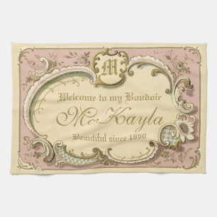 Französischer Rokoko Boudoir Eleganter Rahmen Gold Geschirrtuch