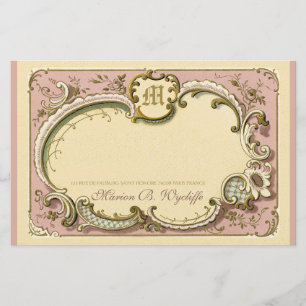 Französischer Rokoko Eleganter Rahmen Antique Gol Briefpapier