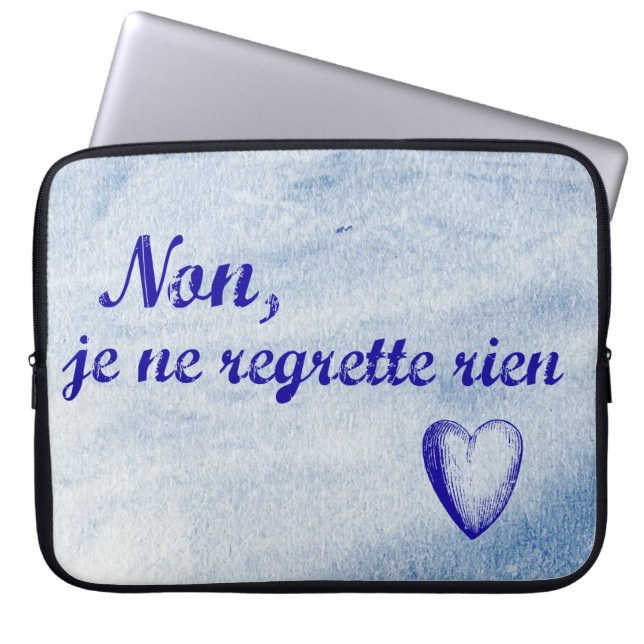 Französischer Satz "non je ne regrette rien" kein  Laptopschutzhülle (Vorderseite)