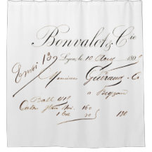 Französischer Script-Duschvorhang in Dark Brown