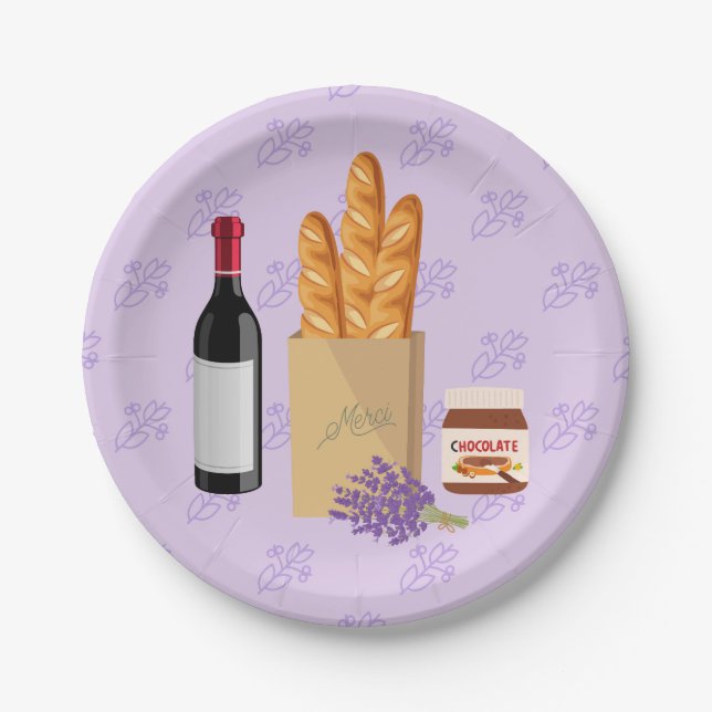 Französischer Snack Pappteller (Vorderseite)