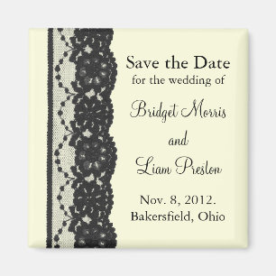 Französischer Spitze-Save the Date Magnet
