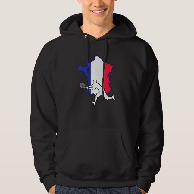 Französischer Tennis-Tennis-Spieler aus Frankreich Hoodie (Vorderseite)