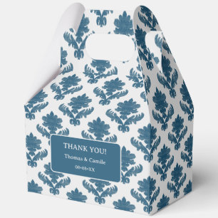 Französischer Teppich Blau und Weiß DANKE Geschenkschachtel