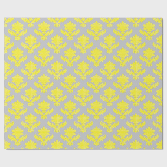 Französischer Teppich in hellgelb und grau Geschenkpapier (Flach)