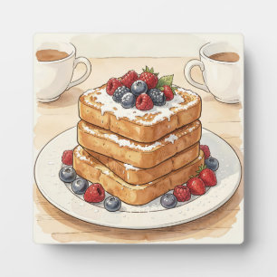 Französischer Toast-Beeren-Stapel-Frühstück Fotoplatte