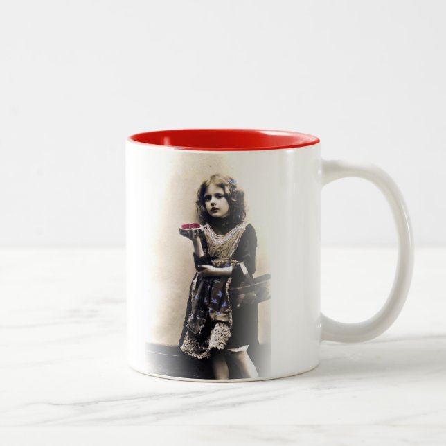 Französischer Toast-Diva-Kaffee-Tasse Zweifarbige Tasse (Rechts)