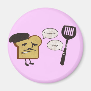Französischer Toast gegen Spachtel Magnet