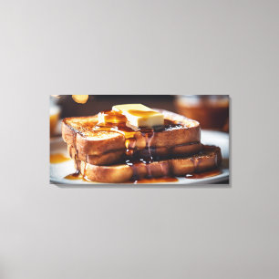 Französischer Toast mit Butter und Sirup Leinwanddruck