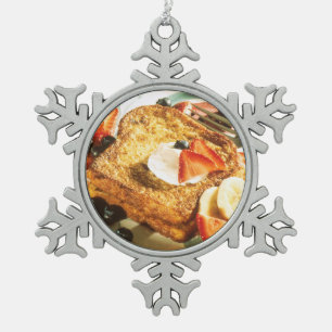 Französischer Toast Schneeflocken Zinn-Ornament