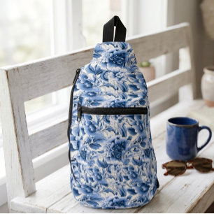 Französischer Toile-Stoff Crossbody Bag