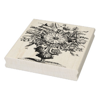 Französischer Vintage-Blumenstrauß-Stempel Gummistempel