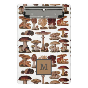 französischer vintage-pilz-wald botanisch mini klemmbrett