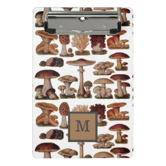 französischer vintage-pilz-wald botanisch mini klemmbrett