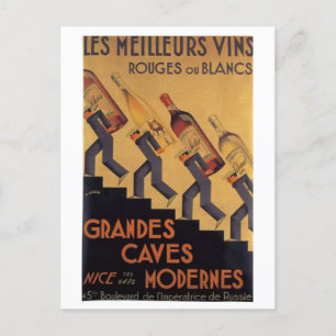 Französischer Vintage-Wein Les Meilleurs Vins  Postkarte