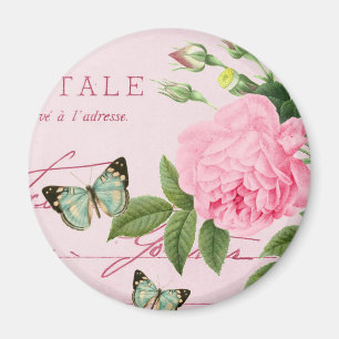 Französischer Vintager mit Blumenmagnet girly mit Magnet