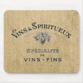 Französischer Wein auf Burlap Mousepad