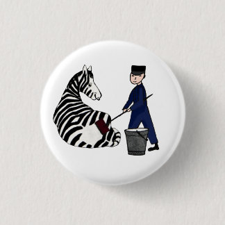 Französischer Zookeeperzebra-lustige Streifen Button