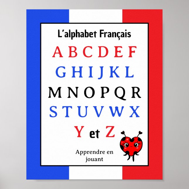 Französisches Alphabet für Kinder  Poster (Vorne)