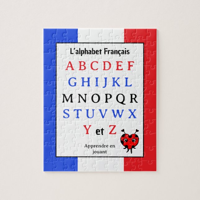 Französisches Alphabet Kinderpuzzle Puzzle (Vertikal)