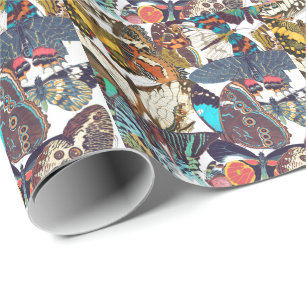 Französisches Art Nouveau Schmetterlinge Geschenkp Geschenkpapier