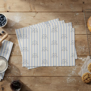 Französisches Bäckerei-Logo im Landhausstil in Bla Seidenpapier