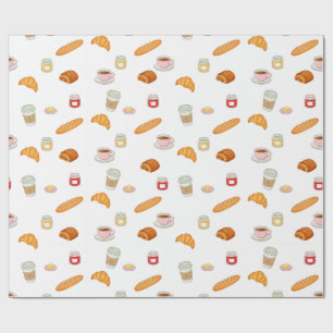 Französisches Bäckerei-Morgenmuster Geschenkpapier