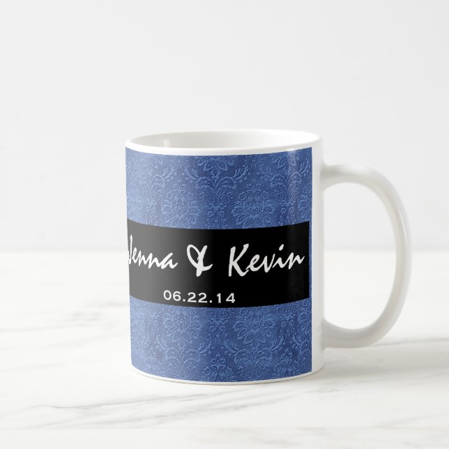 Französisches Blau-Hochzeits-Damast-Sammlung Kaffeetasse