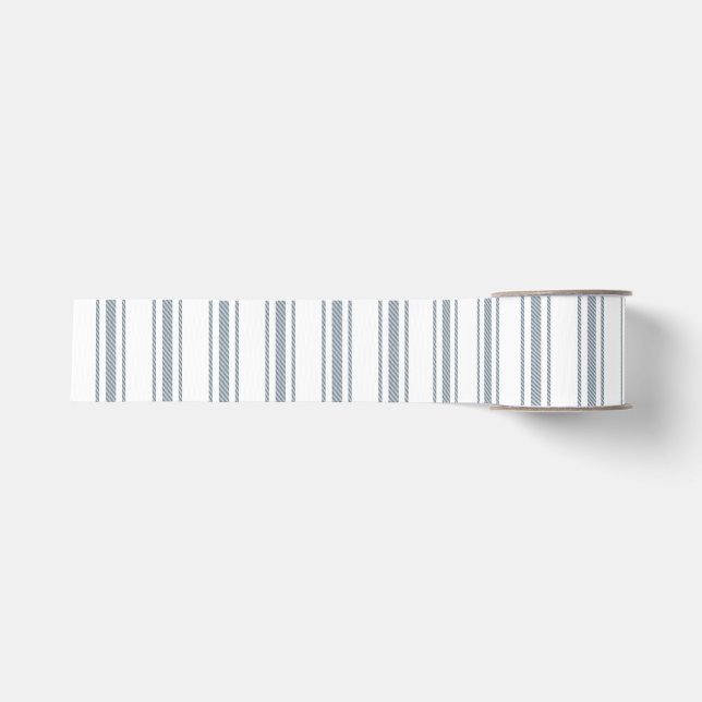 Französisches Blau Ticking Stripe Ripsband (Vorderseite)