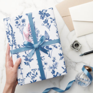 Französisches Bluegarten-Wildblumen-Muster Geschenkpapier