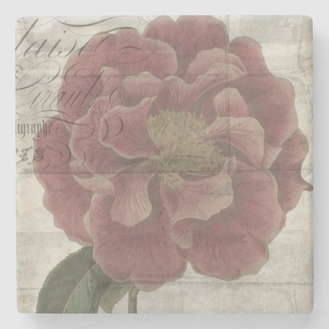 Französisches Blumen-III Steinuntersetzer (Vorderseite)