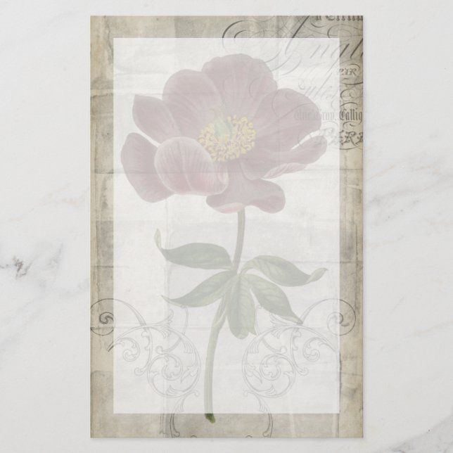 Französisches Blumeni Briefpapier (Vorderseite)
