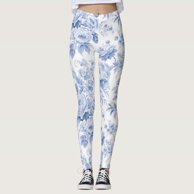 französisches Blumenmuster Leggings (Vorderseite)