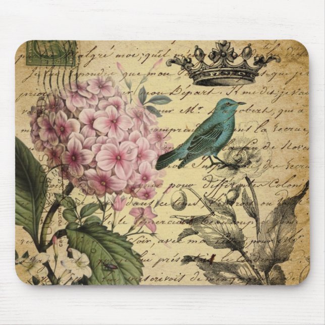 französisches botanisches des Kronenskript Mousepad (Vorne)