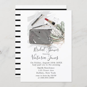 französisches Brautparty mit Mode und Protea Einladung