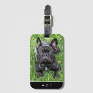 Französisches Bulldog Foto Custom Monogram Luggage Gepäckanhänger
