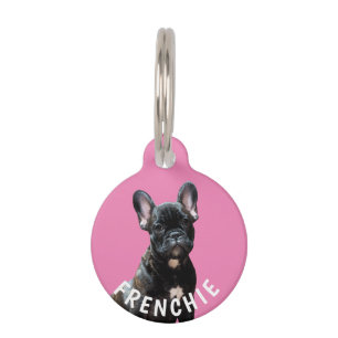 FRANZÖSISCHES BULLDOG FOTO NAME PET TAG Custom PIN Haustiermarke