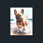 Französisches Bulldog-Geschenk Leinwanddruck<br><div class="desc">Die französische Bulldog-Skulptur am Strand ist eine großartige Ergänzung zu Ihrem Wohnzimmer,  Ihrer Küche oder Ihrem großartigen Zimmer. Original-Kunstwerk von Nicole.</div>