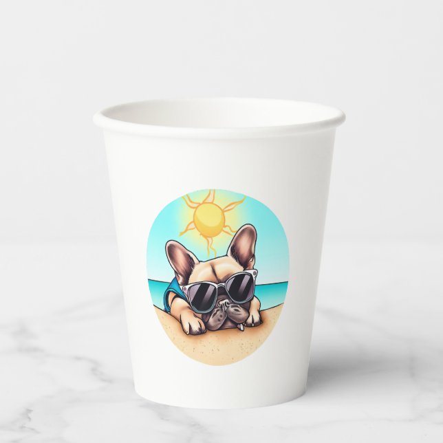 Französisches Bulldog-Geschenk Pappbecher (Vorderseite)