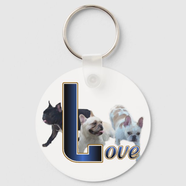 Französisches Bulldog-Geschenk Schlüsselanhänger (Vorderseite)
