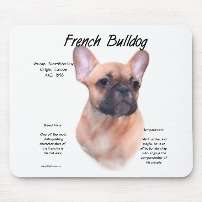 Französisches Bulldog-Geschichtsdesign Mousepad (Vorne)